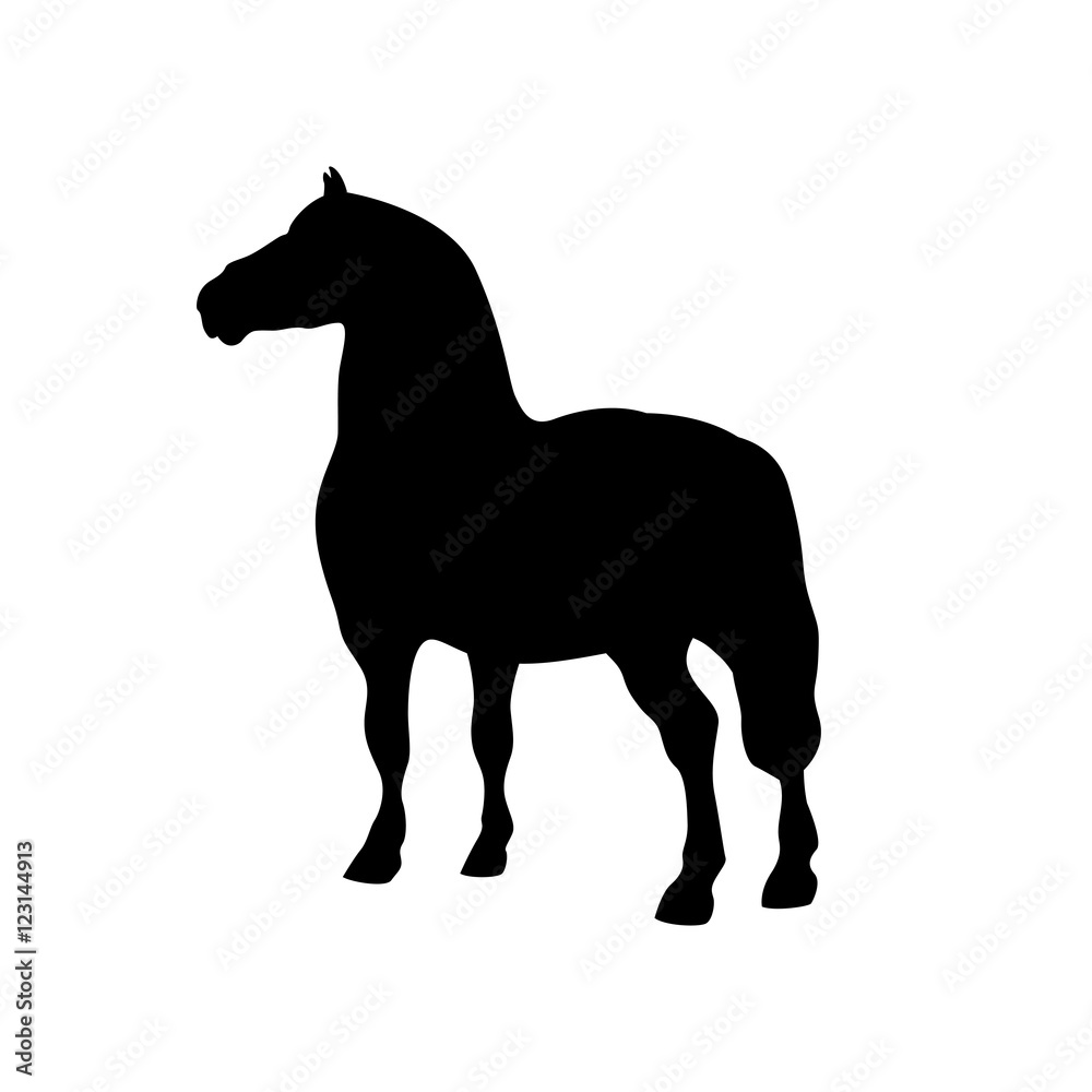 draft horse vector illustration black silhouette