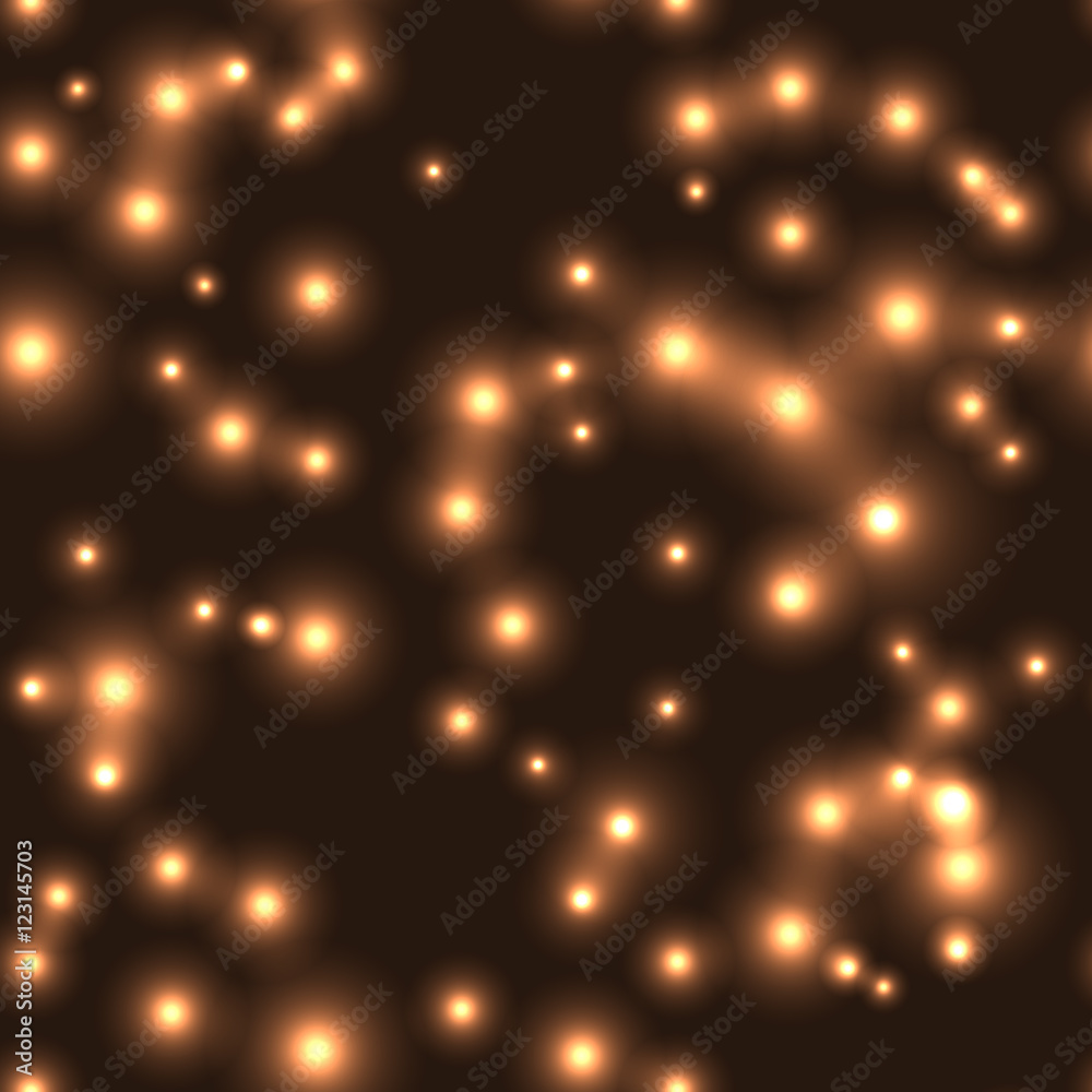seamless background with small lights in gold color - obrazy, fototapety, plakaty 