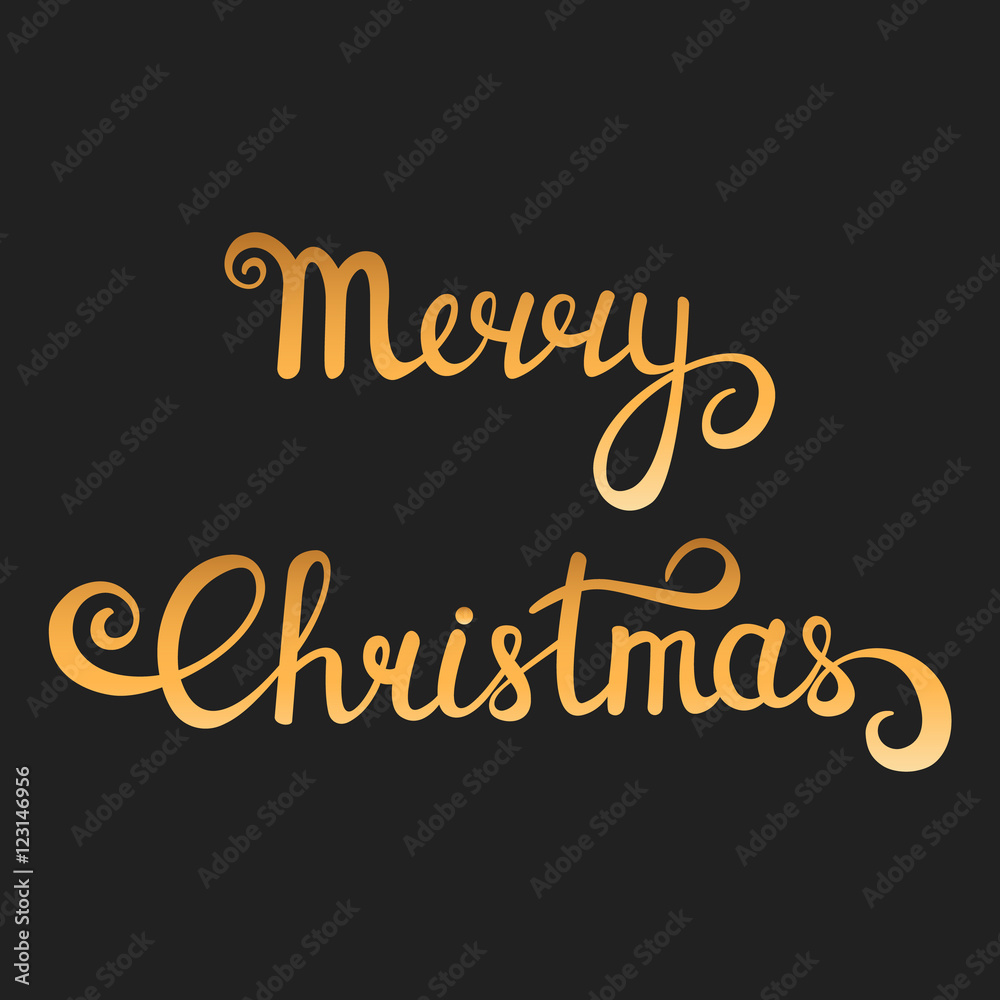 Merry Christmas golden Lettering. Christmas hand drawn caligraphy Merry Christmas golden Lettering. Christmas hand drawn caligraphy