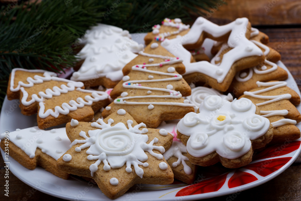 Plate of christmas cookies Plate of christmas cookies