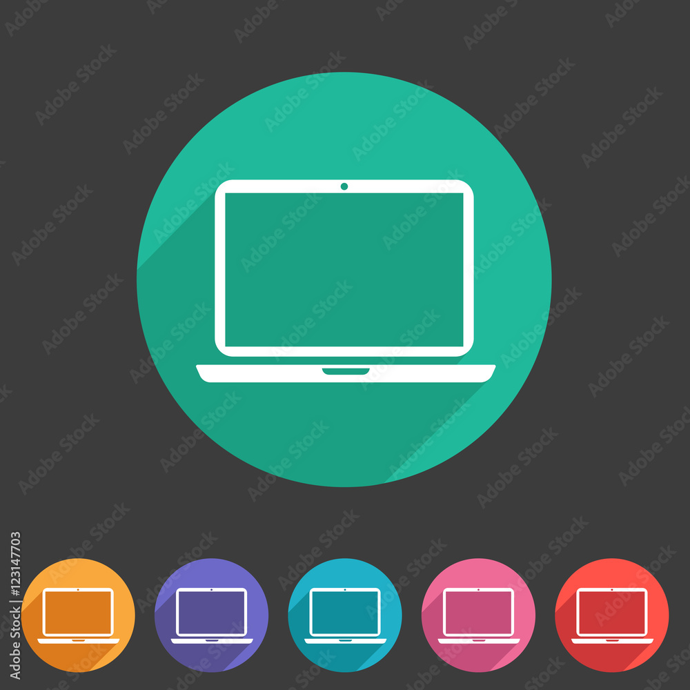 Laptop notebook computer icon flat web sign symbol logo label Laptop notebook computer icon flat web sign symbol logo label