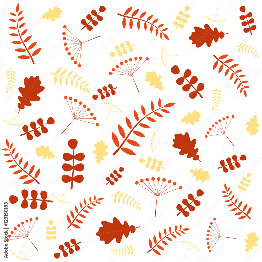 Pattern with autumn leaves of different trees. Vector illustration Pattern with autumn leaves of different trees. Vector illustration