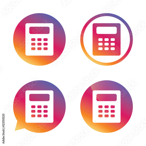 Calculator sign icon. Bookkeeping symbol.