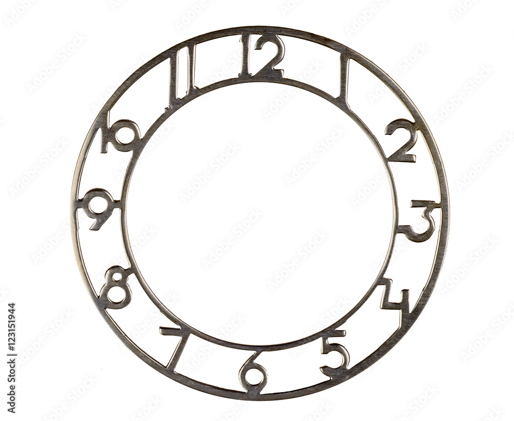 The dial of the clock on white The dial of the clock on white
