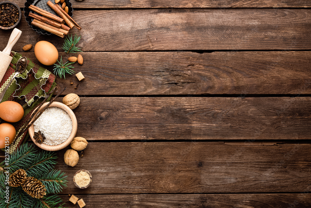 culinary background for Christmas baking culinary background for Christmas baking