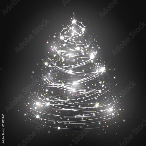 Abstract white christmas tree