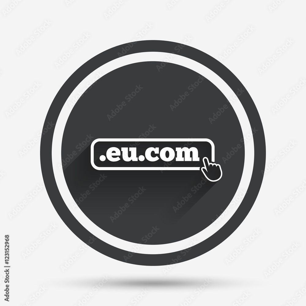 Domain EU.COM sign icon. Internet subdomain. Domain EU.COM sign icon. Internet subdomain.