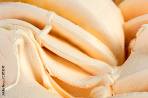 Close up of orange cream whipped.