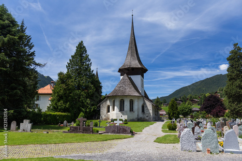 Church in Rougemont Vaud canton Switzerland