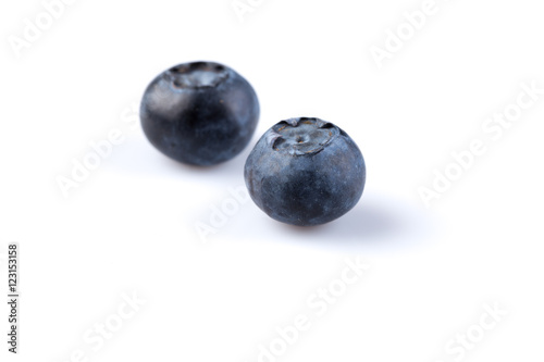 Blueberries on white background