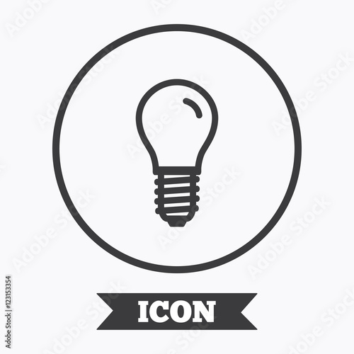 Light bulb icon. Lamp E14 screw socket symbol.