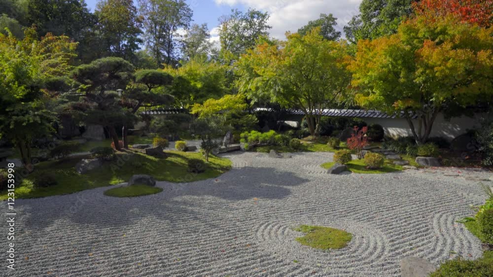 Japanischer Garten Anlage mit Park und Steinbeet