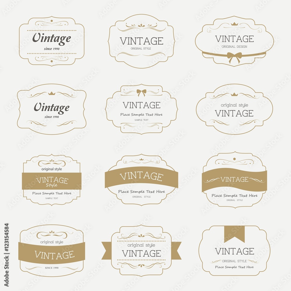 Set of  label and elements for design vintage style.