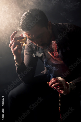 bloody gangster in action