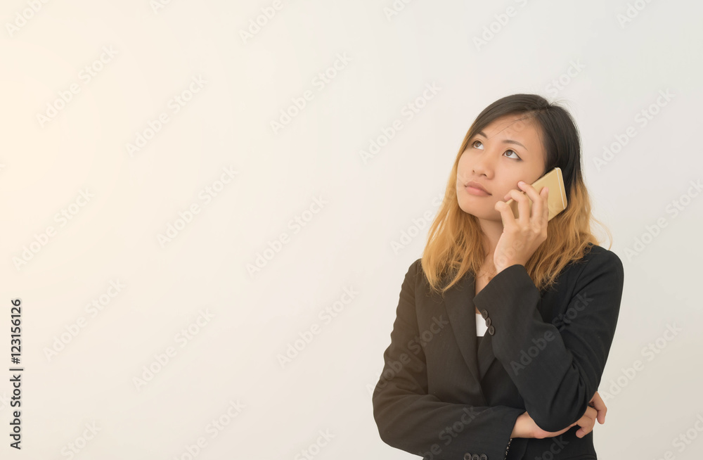 Businesswoman talking on mobile phone Businesswoman talking on mobile phone