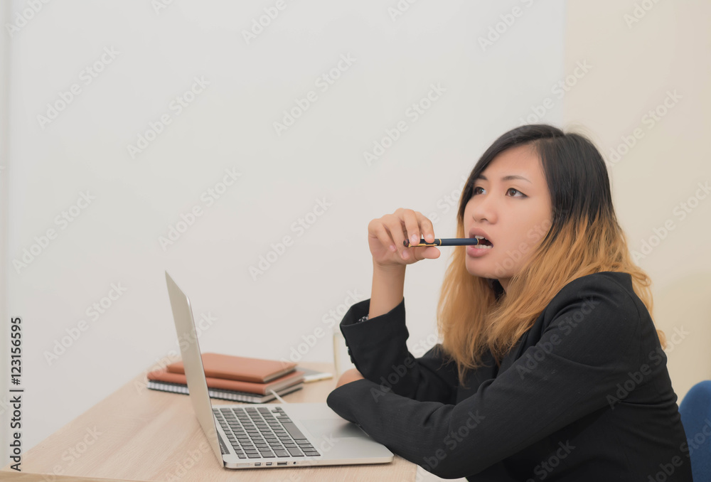 businesswoman looking up looking for new ideas businesswoman looking up looking for new ideas