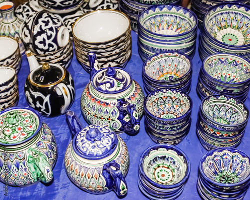  Traditional Uzbek Plates and dishes in Uzbekistan, Central Asia