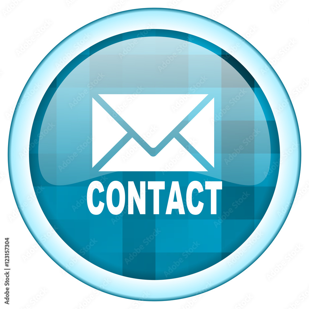 Blue circle vector contact icon. Round internet e-mail glossy button. Webdesign graphic element. Blue circle vector contact icon. Round internet e-mail glossy button. Webdesign graphic element.