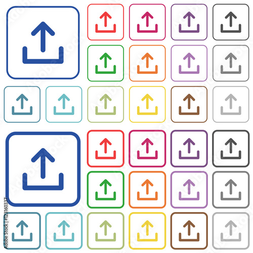Upload color outlined flat icons