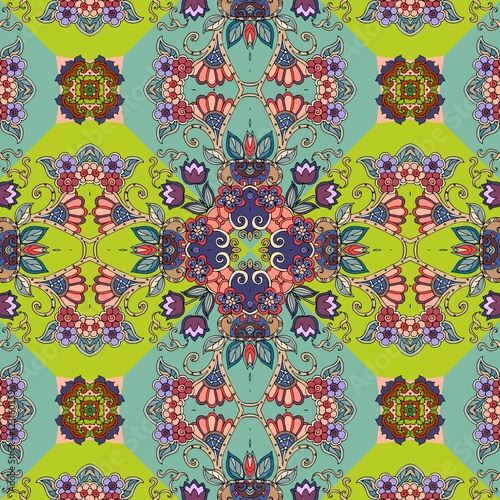 Fototapeta Szczegółowy kwiatowy wzór - 3 Tło wektor Pię