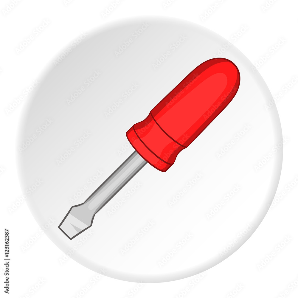 Minus screwdriver icon. Cartoon illustration of minus screwdriver vector icon for web Minus screwdriver icon. Cartoon illustration of minus screwdriver vector icon for web