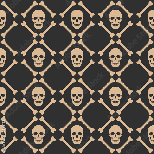 Skull seamless dark pattern