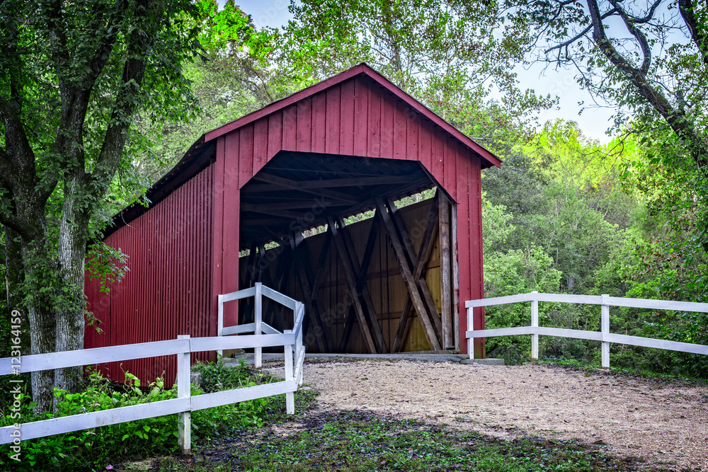 Autumn Morning at the Sandy Creek Covered Bridge State Historic Site in Goldman, Missouri Autumn Morning at the Sandy Creek Covered Bridge State Historic Site in Goldman, Missouri