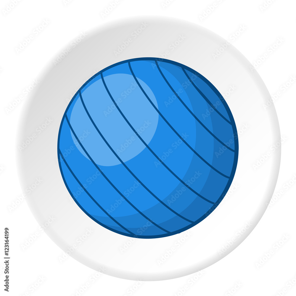 Blue volleyball ball icon. Cartoon illustration of blue volleyball ball vector icon for web