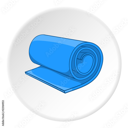 Fitness mat icon. Cartoon illustration of fitness mat vector icon for web