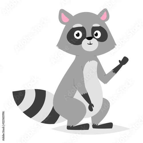 Funny raccoon vector illustration.