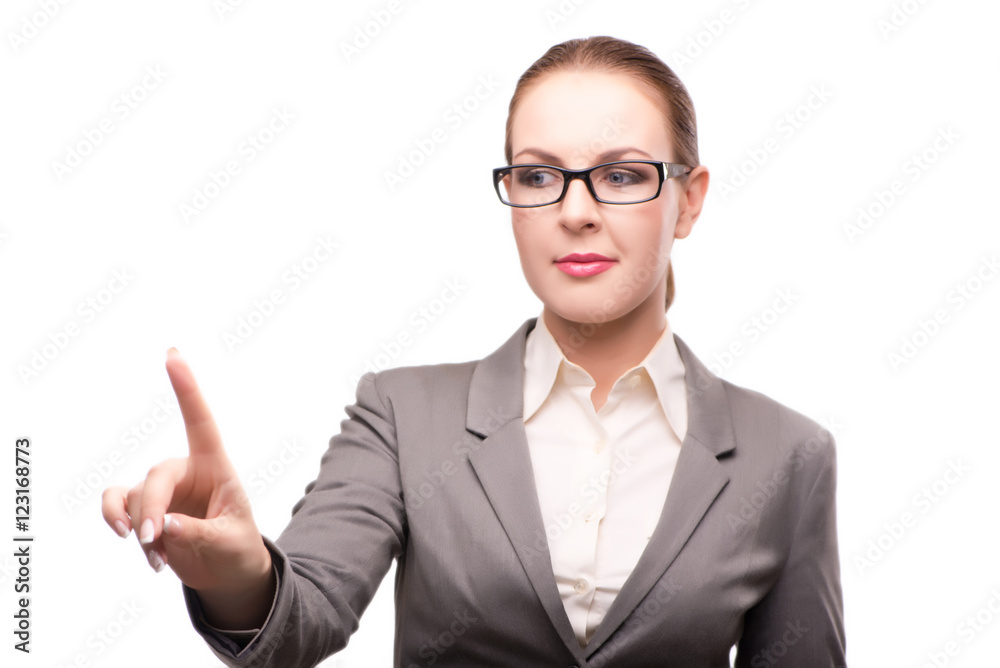 Strict serious businesswoman isolated on white Strict serious businesswoman isolated on white