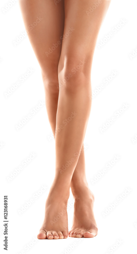 Female legs, isolated on white Female legs, isolated on white