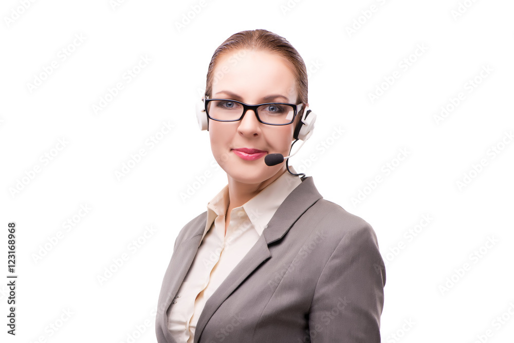 Call center operator isolated on white background Call center operator isolated on white background