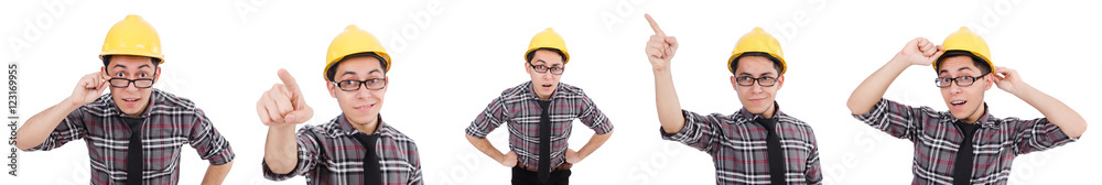 Industrial worker isolated on the white background Industrial worker isolated on the white background