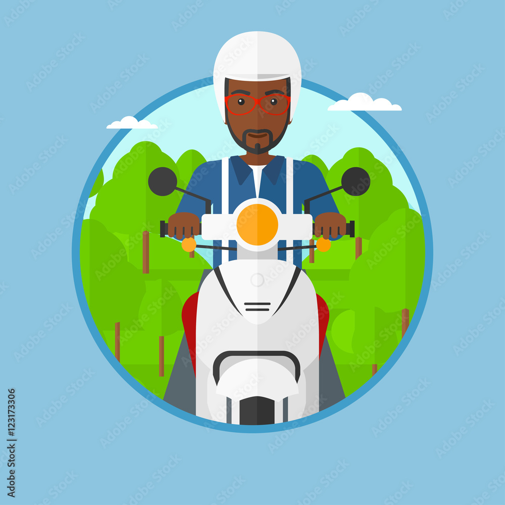 Man riding scooter vector illustration. Man riding scooter vector illustration.