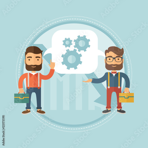 Two businessmen sharing business ideas.