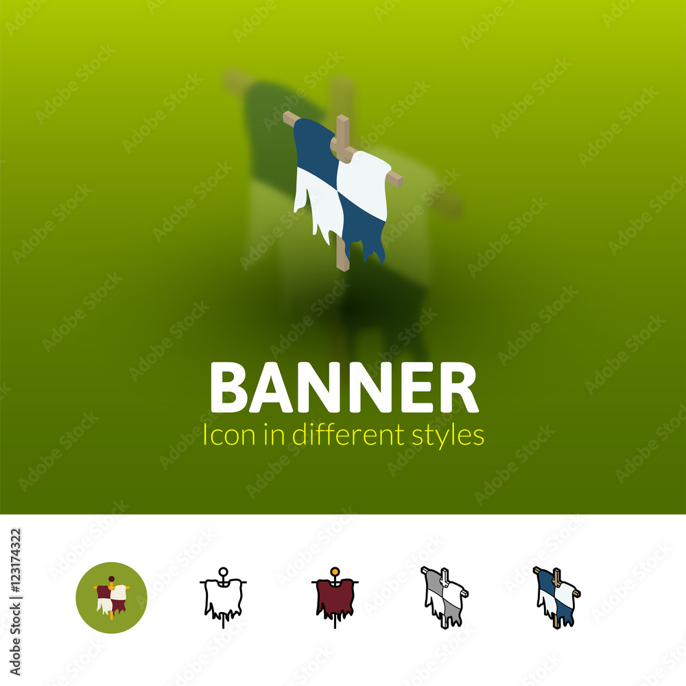 Fototapeta premium Banner icon in different style