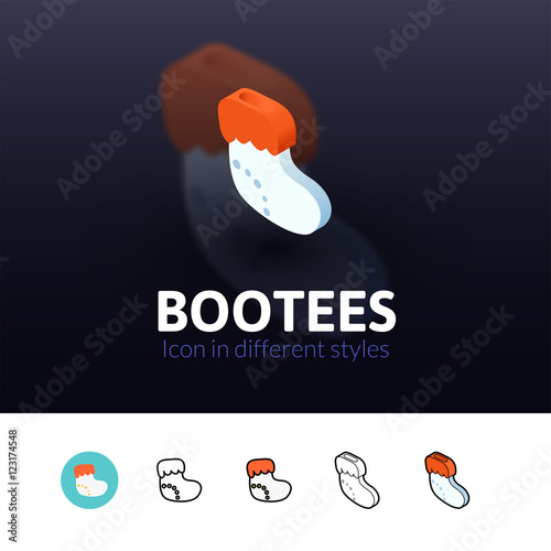 Bootees icon in different style