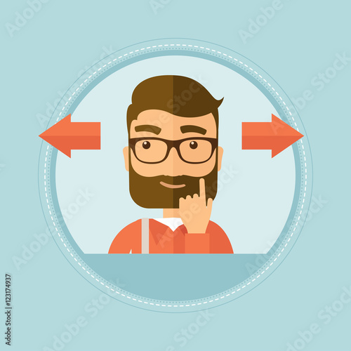 Man choosing career way or business solution.
