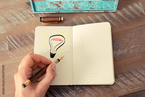 Lighting bulb as SUCCESS symbol and concept