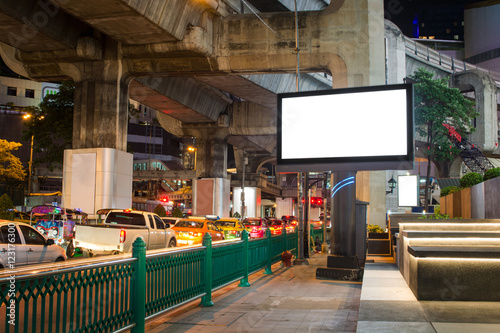 Empty roadside billboards at one avenue of thailand, Blank billb photo