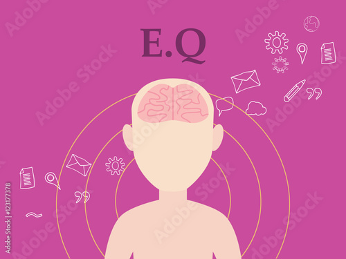 eq emotional question illustration concept with people with icon education and tools as background vector