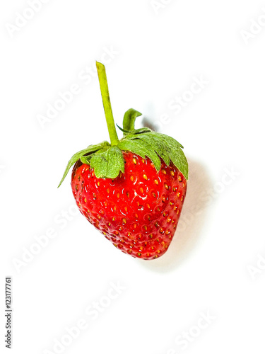 strawberry red fruits on white background.