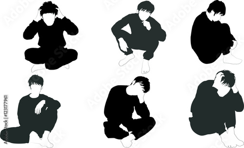 孤独な男のシルエット Stock ベクター Adobe Stock