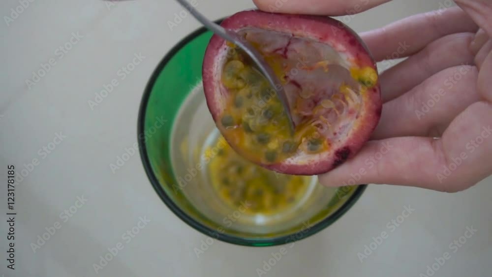 Making passion fruit juice Making passion fruit juice