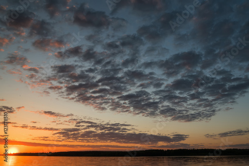 river sunset sky sun