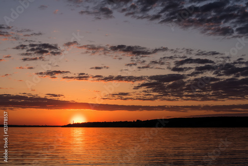 river sunset sky sun