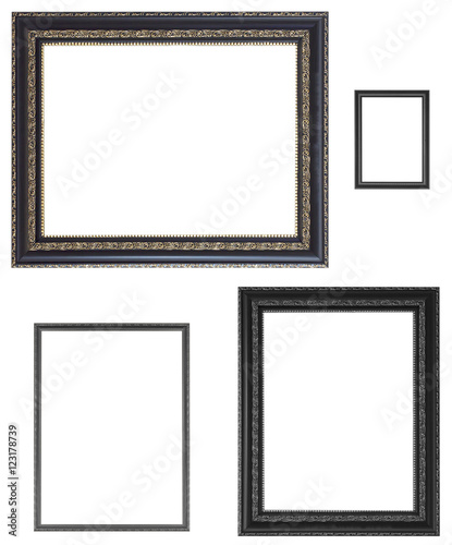 Set of black frames
