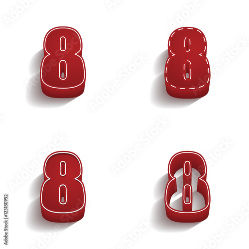 ikona 3D z obrysem zestaw