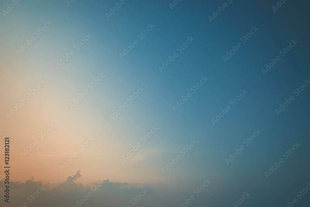 Sunset with soft light background 